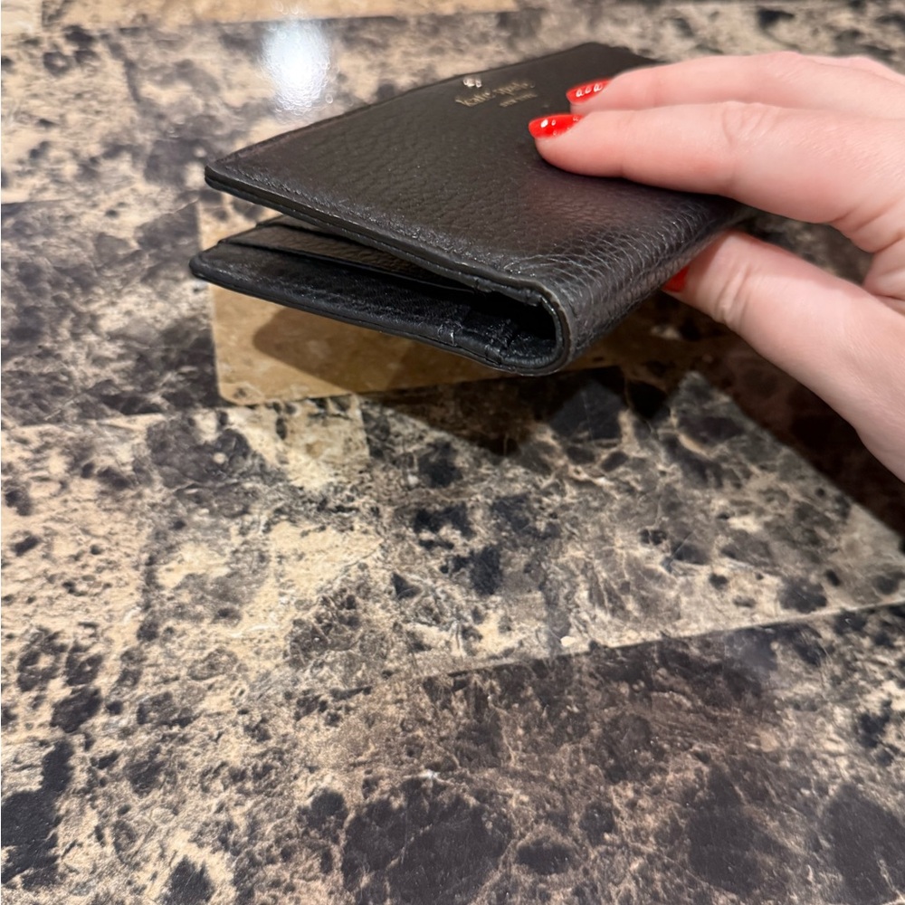 Kate Spade Staci Slim Bifold Wallet in Black Pebbled Leather - Picture 6 of 13